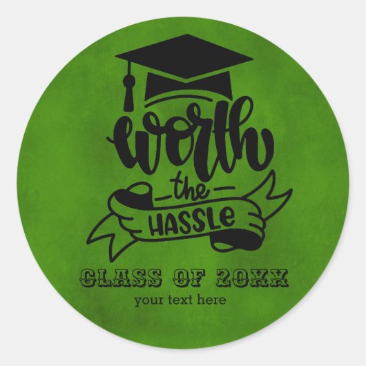 Sticker Rond Ça vaut le coup - Vert (Devant)