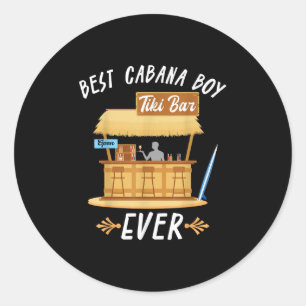 Sticker Rond Cabana Boy Tiki Bar Plage Limbo Surf Bartender