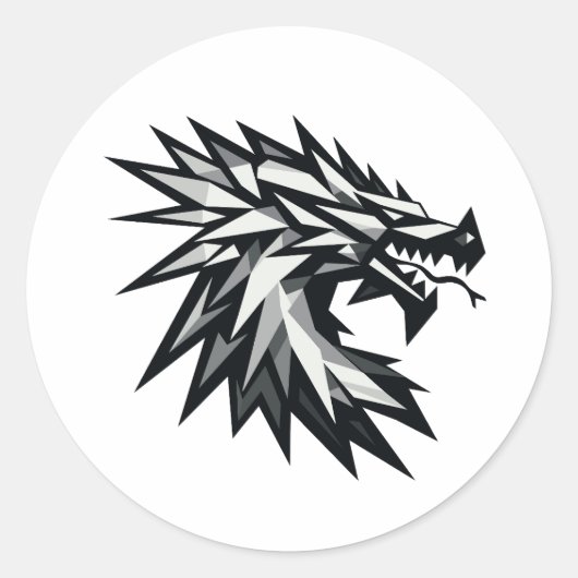 Sticker Rond Cabeza de dragón poligonal (Devant)
