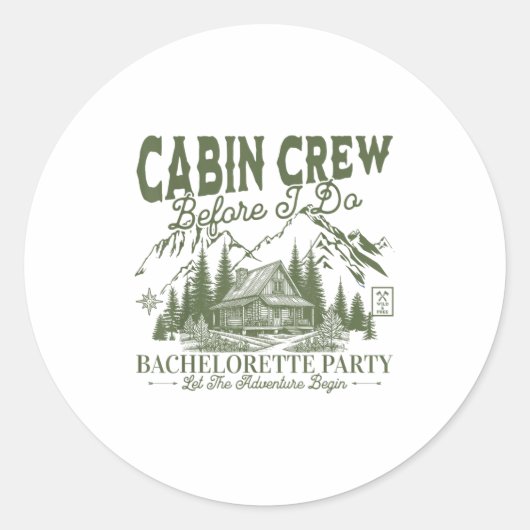 Sticker Rond Cabin Crew Before I Do Camp Bach Bachelorette Part (Devant)