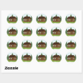 Sticker Rond Cabine dans les arbres (Feuille)