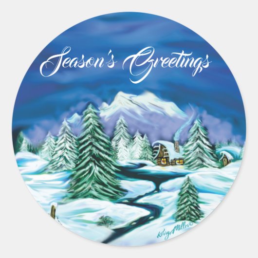 Sticker Rond Cabine de journal pacifique (Devant)
