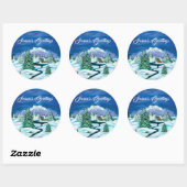 Sticker Rond Cabine de journal pacifique (Feuille)