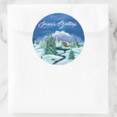 Sticker Rond Cabine de journal pacifique (Sac)
