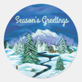 Sticker Rond Cabine de journal pacifique (Devant)