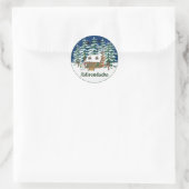 Sticker Rond Cabine d'hiver Adirondack (Sac)
