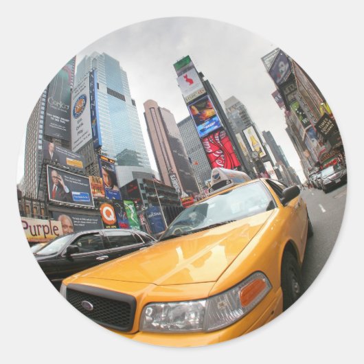 Sticker Rond Cabine jaune de New York (Devant)