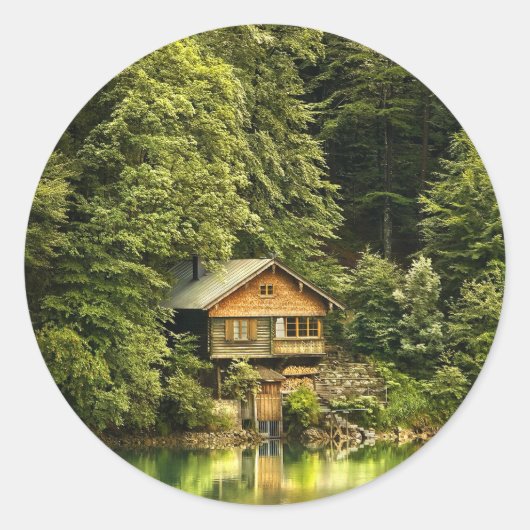 Sticker Rond Cabine Lake House (Devant)