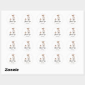 Sticker Rond Câble d'aquarelle Haired Jack Russell Merci (Feuille)