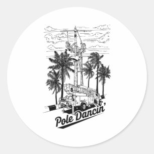 Sticker Rond Câbleur Le Dancin' Électricien Cadeau Pour Hommes 