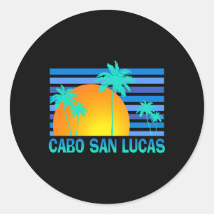 Sticker Rond Cabo San Lucas Mexique Palm Tree Vacances