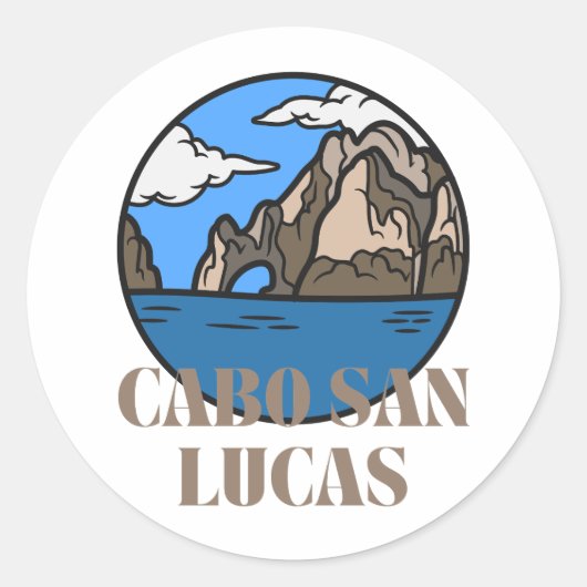 Sticker Rond Cabo San Lucas, plage, 80s (Devant)