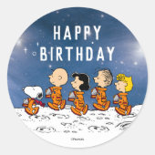 Sticker Rond cacahuètes | Anniversaire de l'espace (Devant)