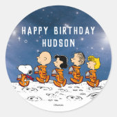 Sticker Rond cacahuètes | Anniversaire de l'espace (Devant)