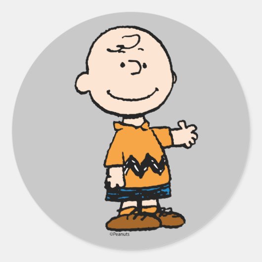 Sticker Rond cacahuètes | Charlie Brown (Devant)
