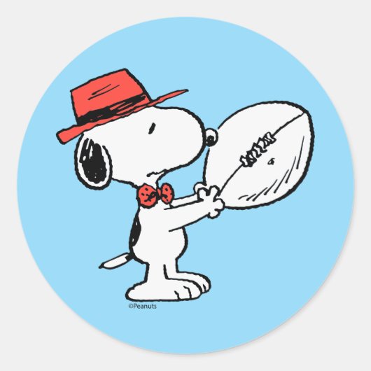 Sticker Rond cacahuètes | Coach Football Snoopy (Devant)