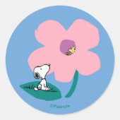 Sticker Rond cacahuètes | Illustration Nature Rose Flower (Devant)