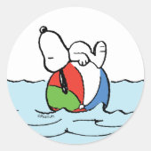 Sticker Rond cacahuètes | Snoopy Beach Ball Beach (Devant)