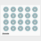 Sticker Rond cacahuètes | Snoopy Construit Un Snowman (Feuille)