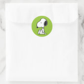 Sticker Rond cacahuètes | Snoopy En Bas (Sac)