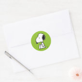 Sticker Rond cacahuètes | Snoopy En Bas (Enveloppe)
