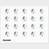 Sticker Rond cacahuètes | Snoopy Green Casquette de neige (Feuille)