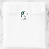 Sticker Rond cacahuètes | Snoopy Green Casquette de neige (Sac)