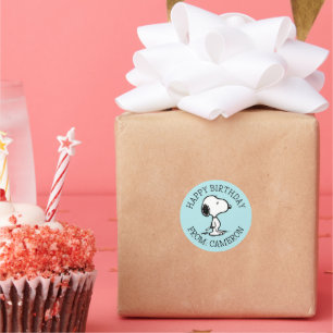 Sticker Rond cacahuètes   Snoopy   Joyeux anniversaire