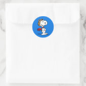 Sticker Rond cacahuètes | Snoopy L'As Volant (Sac)
