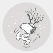 Sticker Rond cacahuètes | Snoopy Reindeer (Devant)