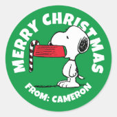 Sticker Rond cacahuètes | Snoopy Sucre de canne de nourriture (Devant)