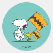 Sticker Rond cacahuètes | Snoopy & Woodstock (Devant)