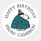 Sticker Rond cacahuètes | Veste Snoopy Winter Puffer (Devant)