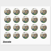 STICKER ROND CACHE ! BRUNETTE DE FILLE DE POULET (Feuille)