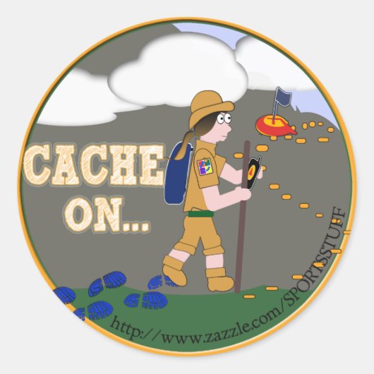 STICKER ROND CACHE ! BRUNETTE DE FILLE DE POULET (Devant)
