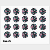 Sticker Rond Caché en rose 2 (Feuille)
