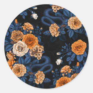 Sticker Rond Caché en rose, orange et bleu