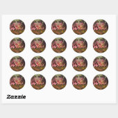 Sticker Rond Cachemire Alkmaar en or et rose (Feuille)