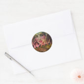 Sticker Rond Cachemire Alkmaar en or et rose (Enveloppe)
