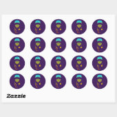 Sticker Rond cachet cachemire classique ronde (Feuille)