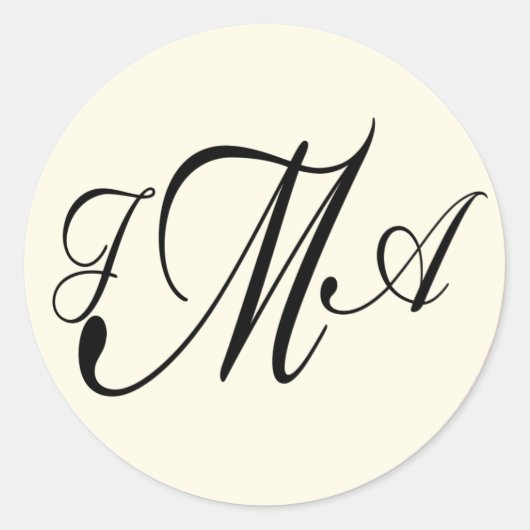 Sticker Rond Cachet crème et enveloppe brune personnalisés (Devant)