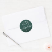 Sticker Rond Cachet d'enveloppe vert foncé pour diplôme (Enveloppe)