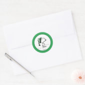 Sticker Rond Cachou | Snoopy Casquette verte de neige (Enveloppe)