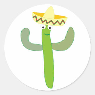 Sticker Rond Cactus