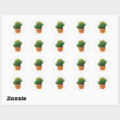 Sticker Rond Cactus 3d Cute kawaii (Feuille)