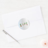 Sticker Rond Cactus adorable, Argenté (Enveloppe)