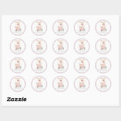 Sticker Rond Cactus Boho Llama mignonne violet plaid Baby showe (Feuille)