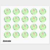 Sticker Rond Cactus Bonjour Baby shower Vert rose Gris (Feuille)