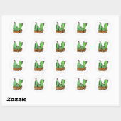 Sticker Rond Cactus cactus cactus succulents (Feuille)