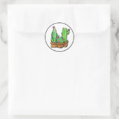 Sticker Rond Cactus cactus cactus succulents (Sac)